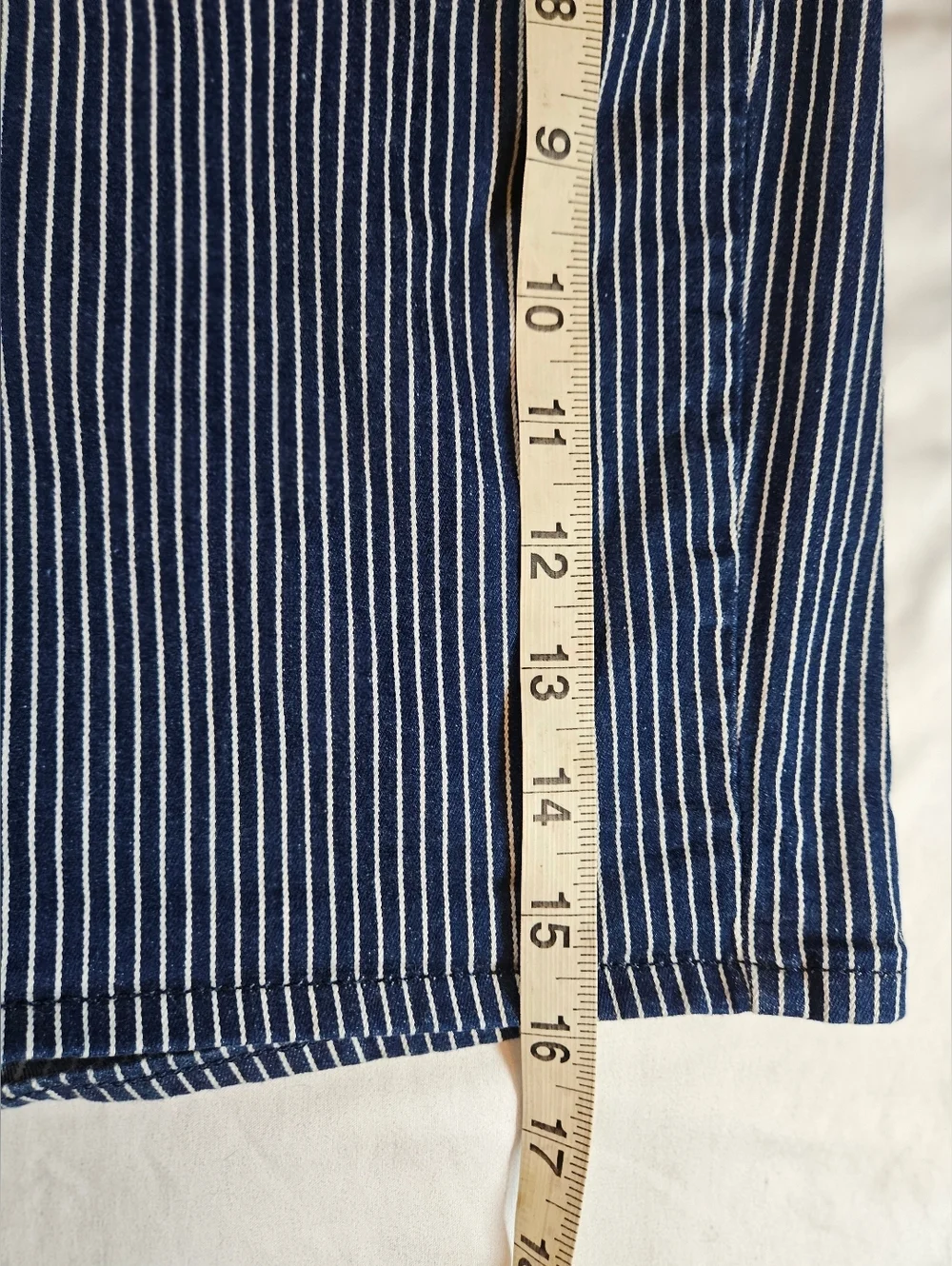 Lee Womens Blue And White Striped 5 Pocket Buttoned Denim Jean Shorts Size 12 - Picture 5 of 11